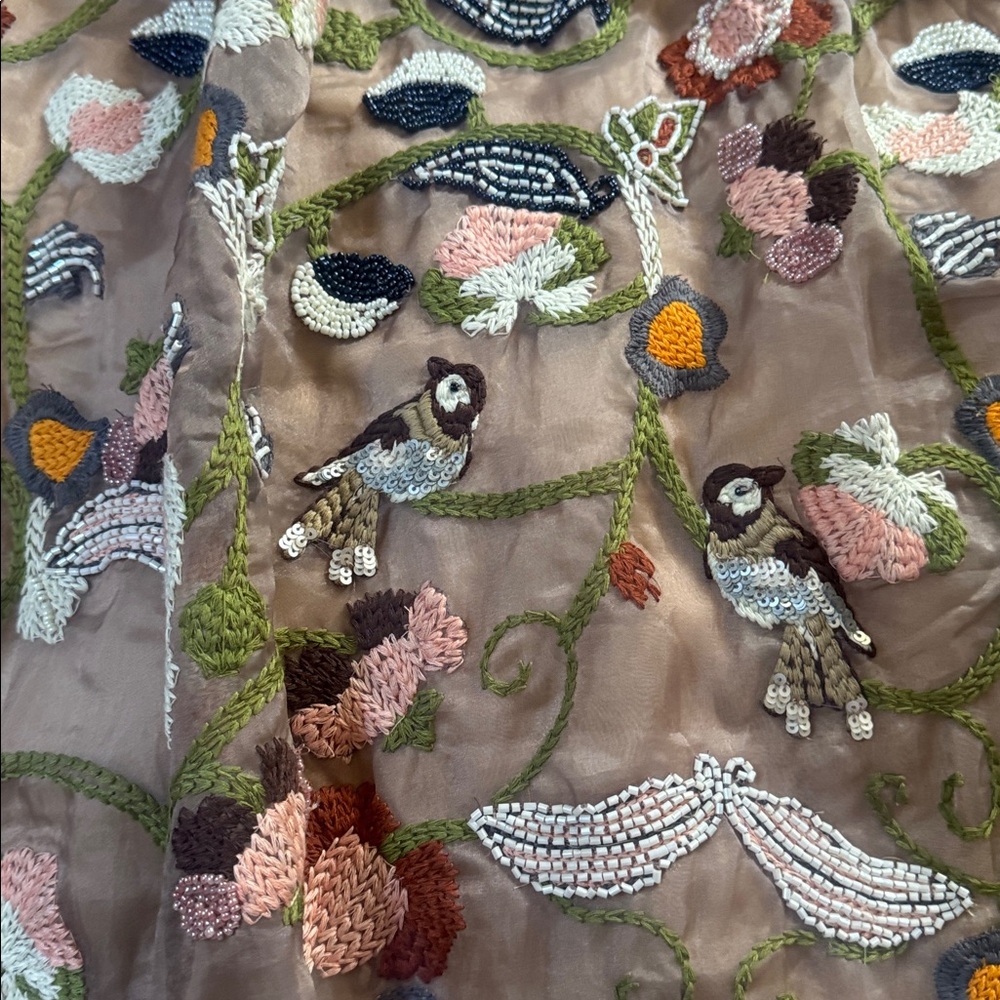 Moulinette Soeurs “Novelette” Anthropologie Mesh Embroidered Floral Dress NWT - Picture 8 of 12